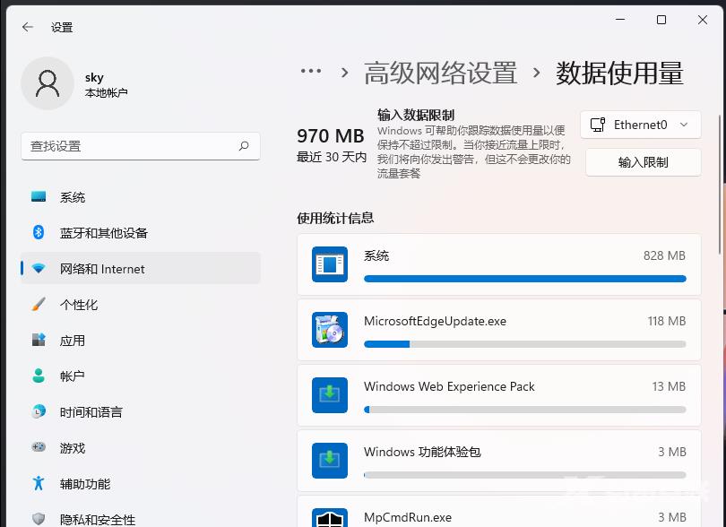 Win11如何查看系统数据使用量