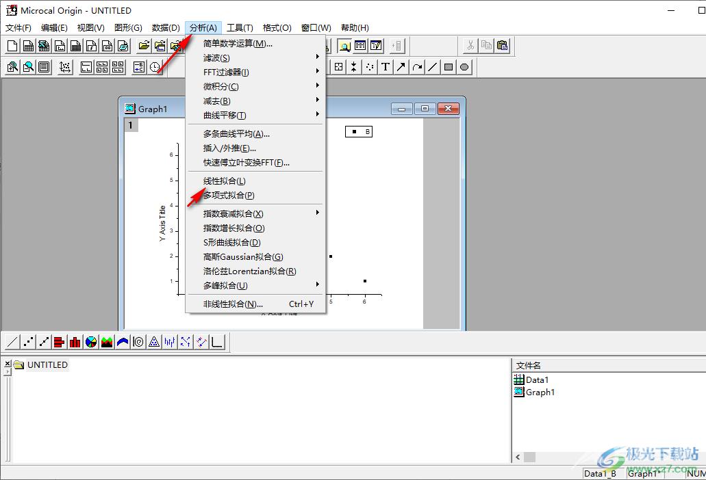 Origin函数绘图软件拟合曲线的操作方法