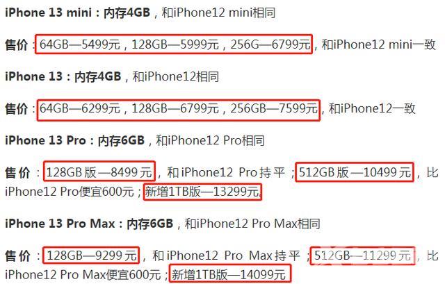 iphone13预计多少钱