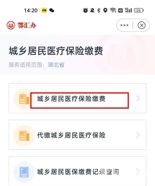 《鄂汇办》怎么交医保
