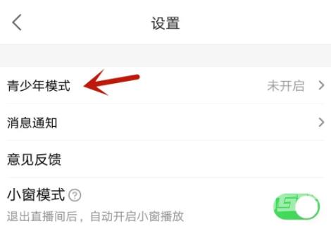 《石榴直播》怎么开启青少年模式