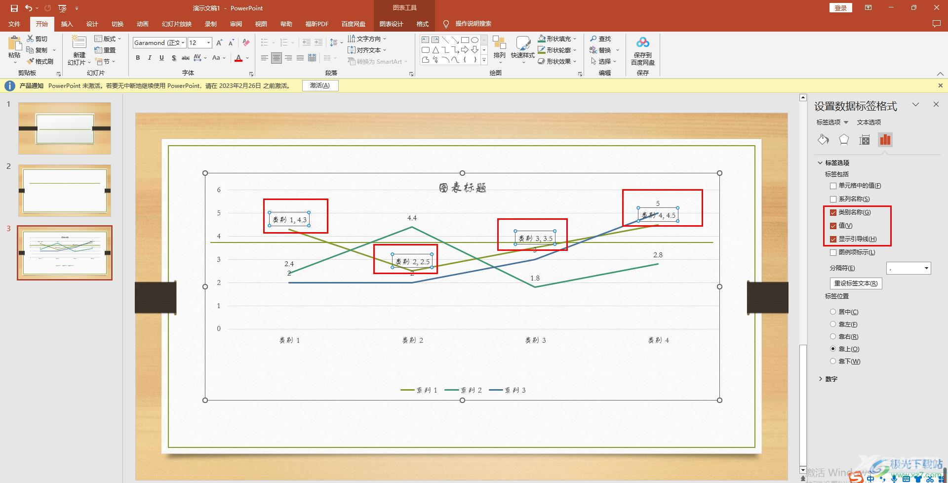 ppt制作折线图的方法