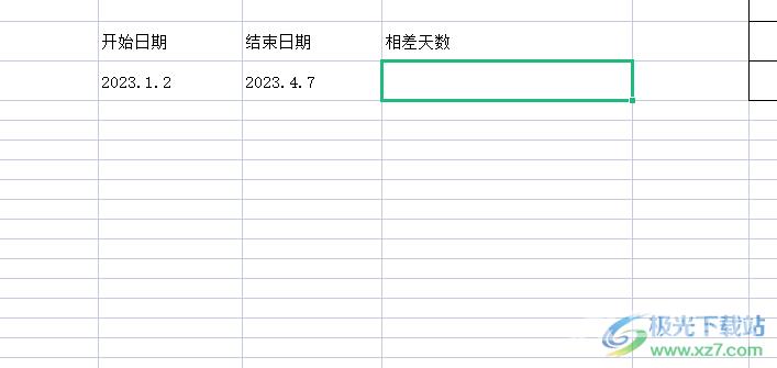 ​wps表格计算两个日期的相差天数的教程