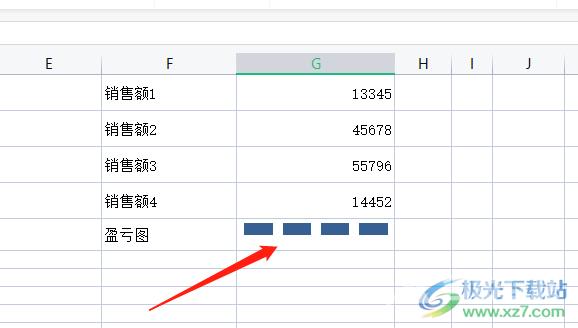 wps表格设置迷你盈亏图的教程