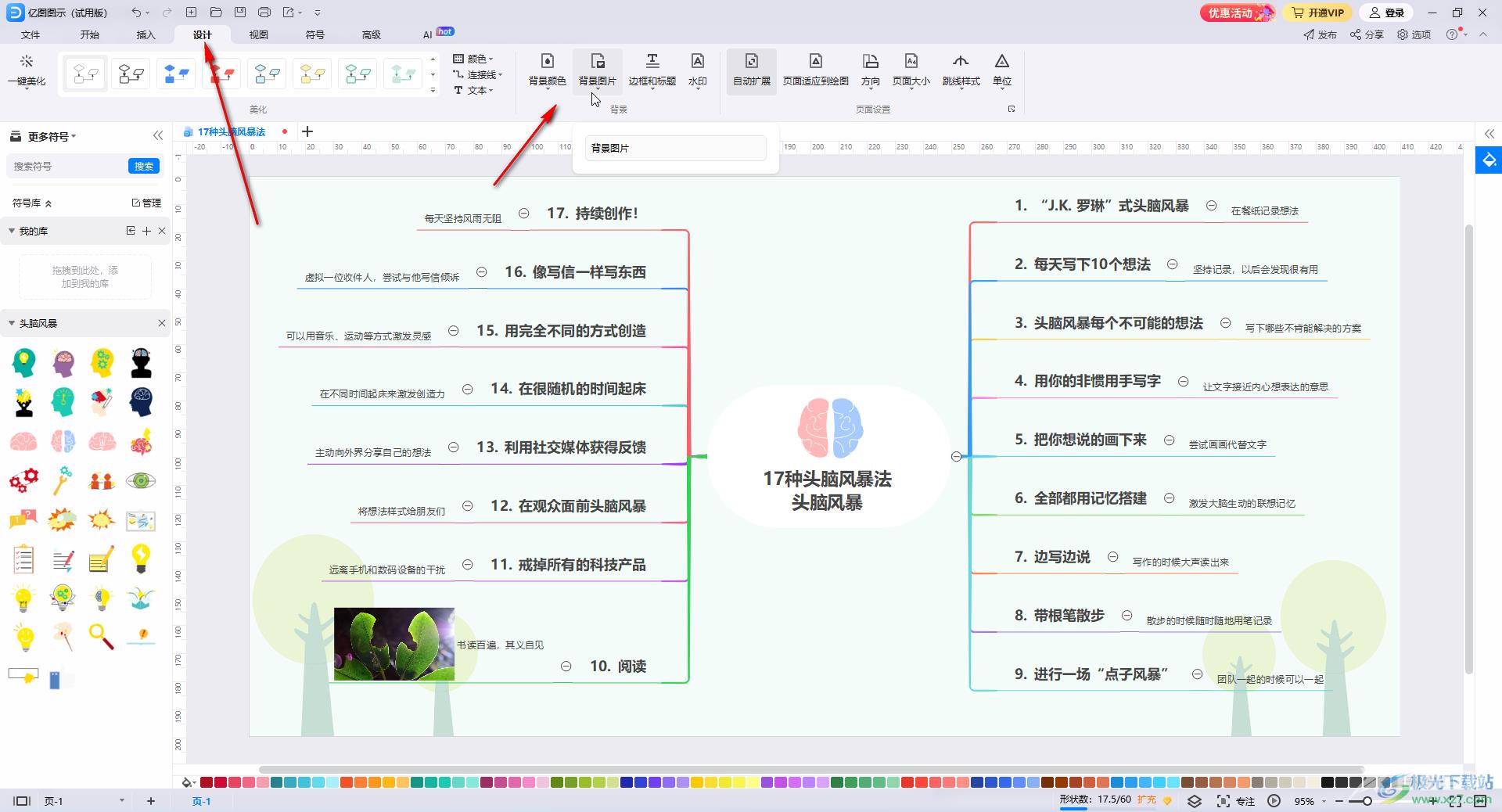 亿图思维导图美化技巧