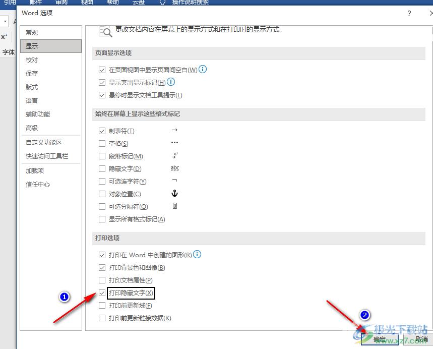 Word打印隐藏文字的方法