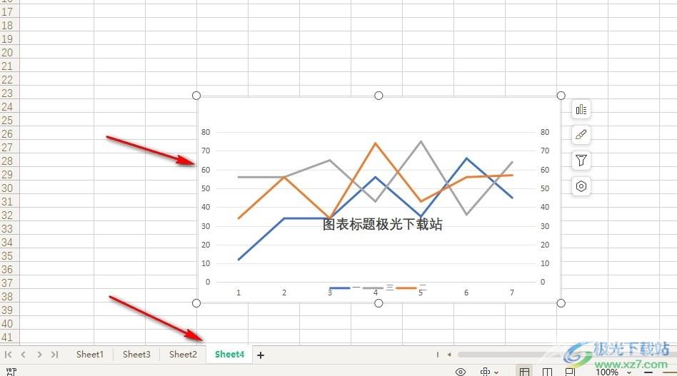 WPS Excel移动图表到指定表格的方法