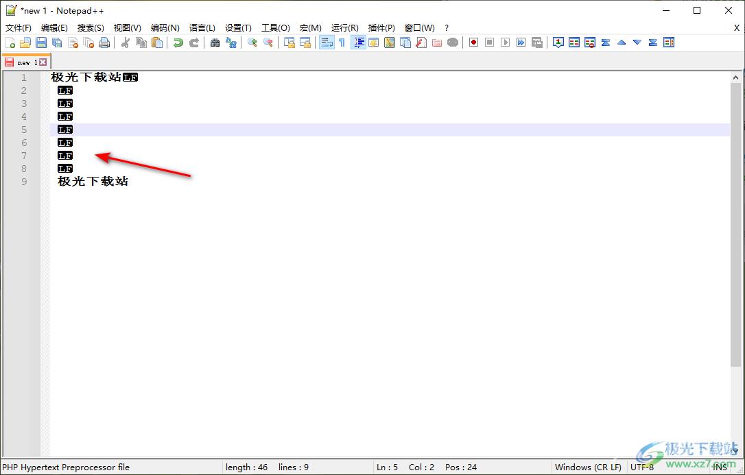 Notepad++替换换行符的方法