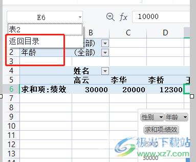 wps表格快速返回目录的教程