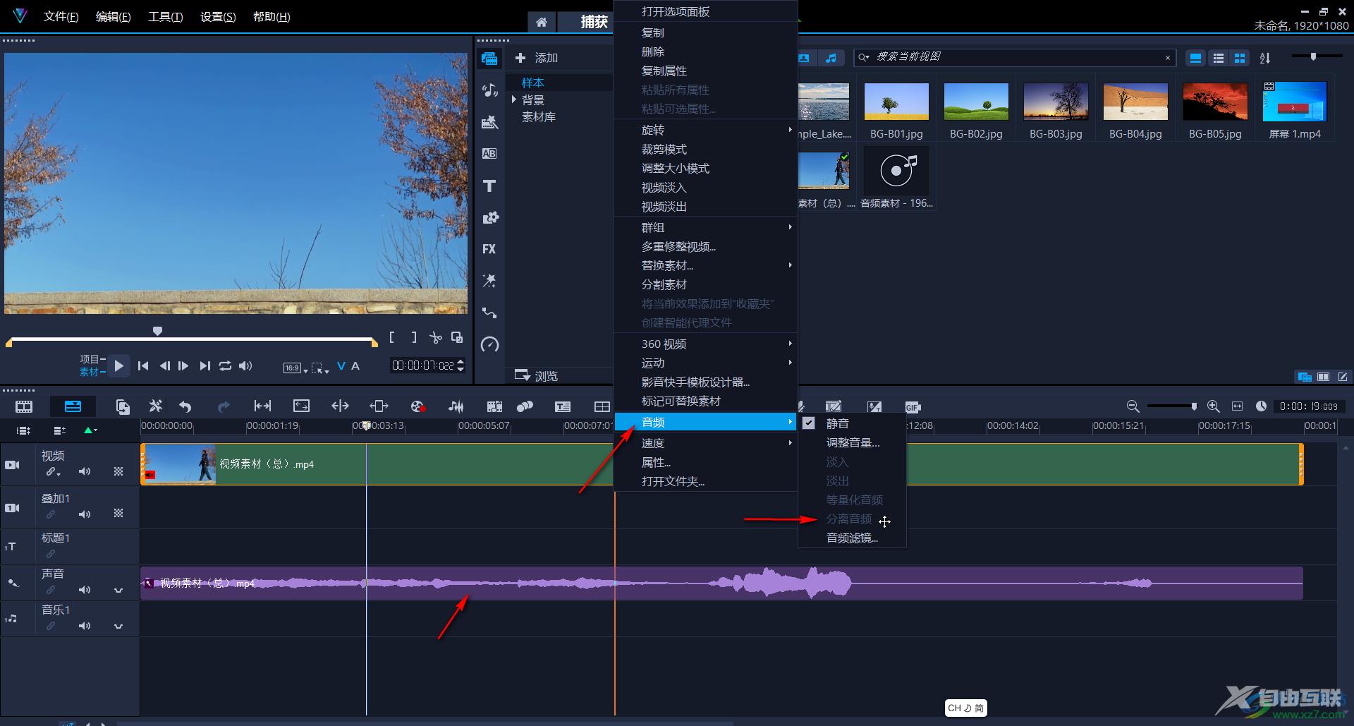 Corel VideoStudio去掉视频原声音的方法教程