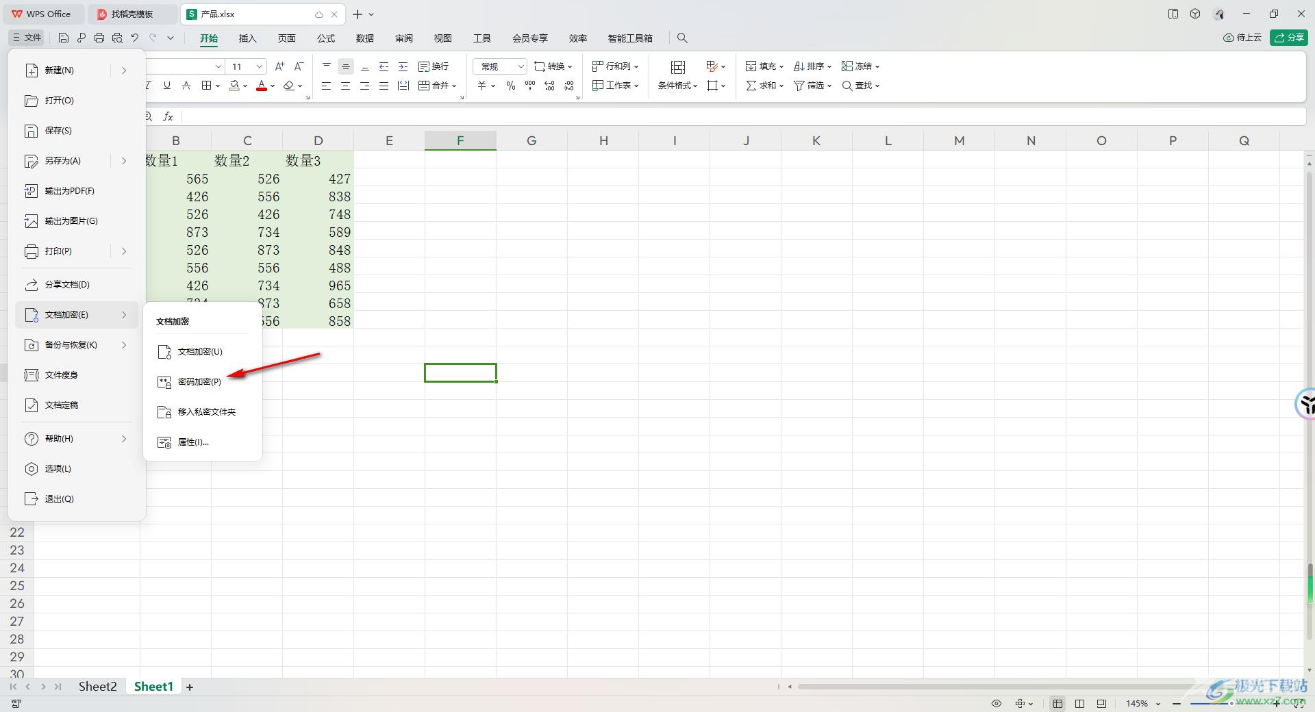 WPS Excel设置密码加密的方法