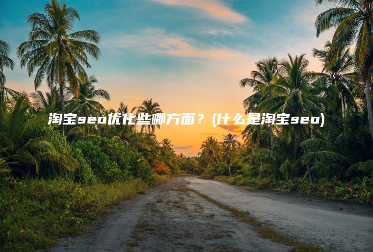 淘宝seo优化些哪方面？(什么是淘宝seo)