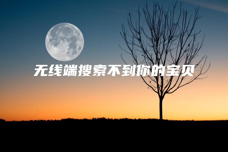 无线端搜索不到你的宝贝