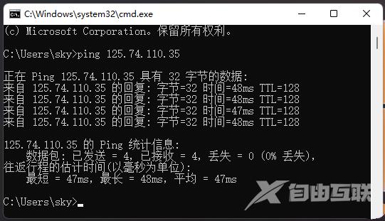 Win11网络地址ping测试