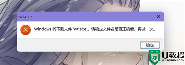 win11开启Windows终端提示“找不到文件wt.wxw”怎么办_win11开启Windows终端提示“找不到文件wt.wxw”的解决方法