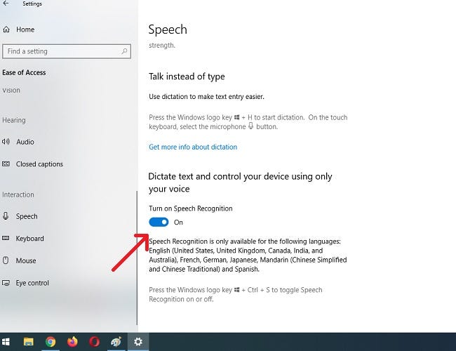 Windows10中用你的声音打字