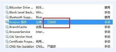 Win10系统Bonjour关闭了