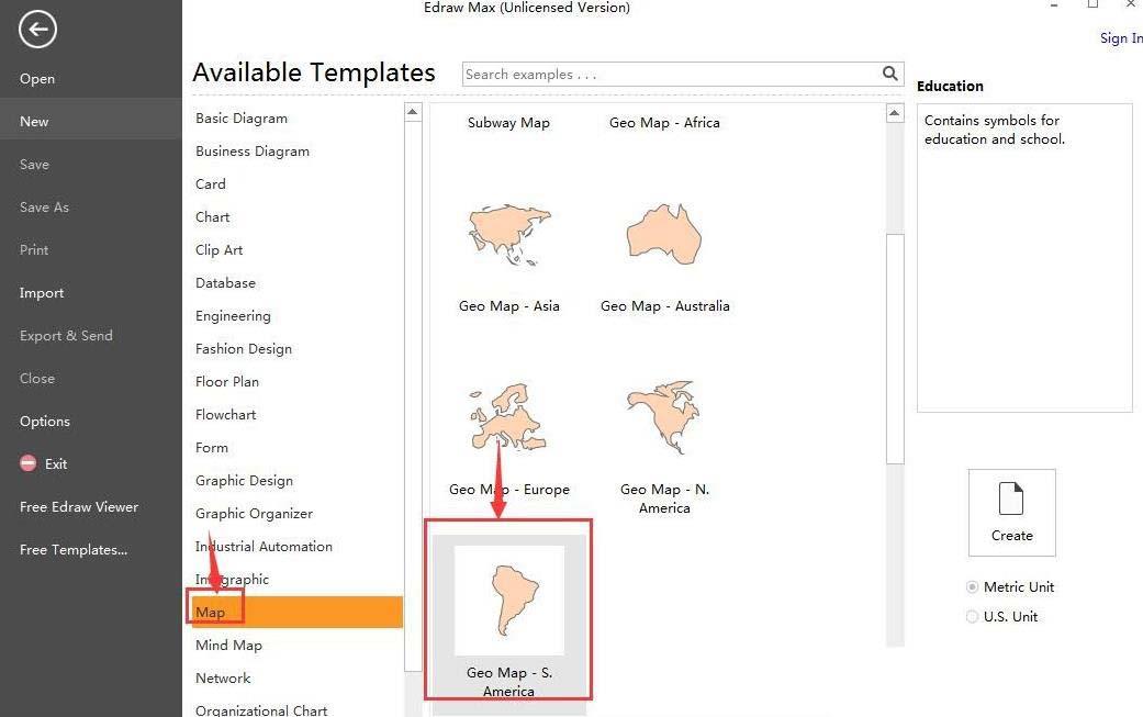 Edraw Max亿图图示怎么创建圭亚那地图?