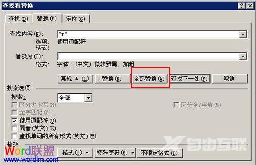 如何在Word2003中使用通配符进行模糊替换