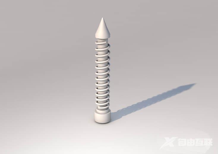 C4D怎么快速建模三维立体的立螺丝钉模型?