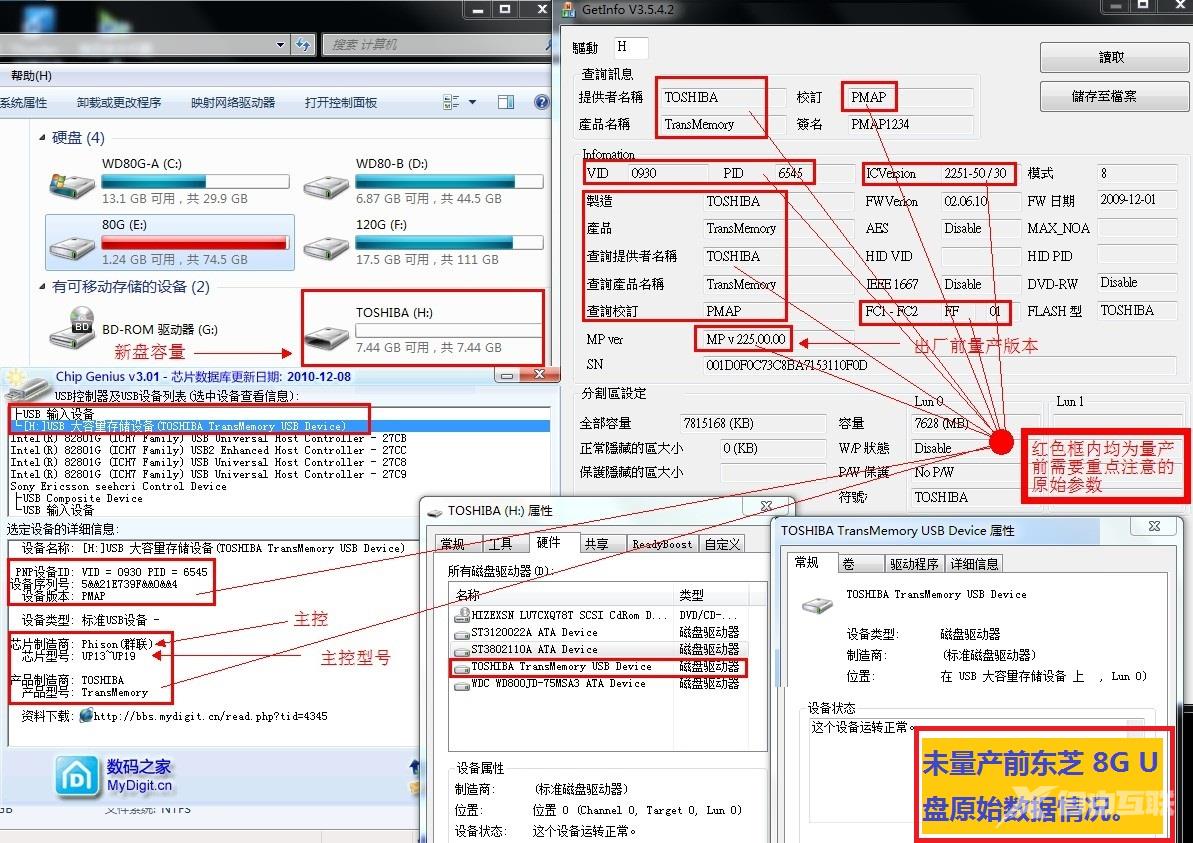 ToShiBa 东芝4G 8G 16G 32G 64G U盘量产教程(已测)