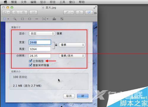 苹果电脑Macbook怎么调整图像的大小？