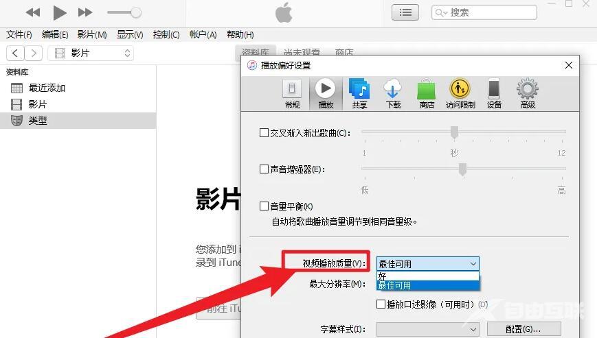 itunes如何设置视频播放质量?itunes设置视频播放质量的方法截图