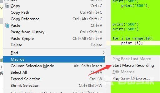 pycharm使用过程中如何对当前录制宏？pycharm使用过程中对当前录制宏的方法截图
