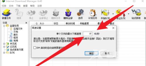 IDM下载器如何设置限速？IDM下载器设置限速的方法截图