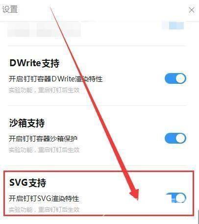 钉钉怎么开启SVG渲染特性?钉钉开启SVG渲染特性教程截图