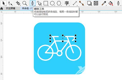 CorelDRAW2020怎么绘制自行车图标?CorelDRAW2020绘制自行车图标的方法截图