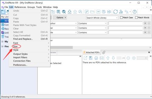 Endnote怎么设置较大尺寸？Endnote设置较大尺寸教程截图