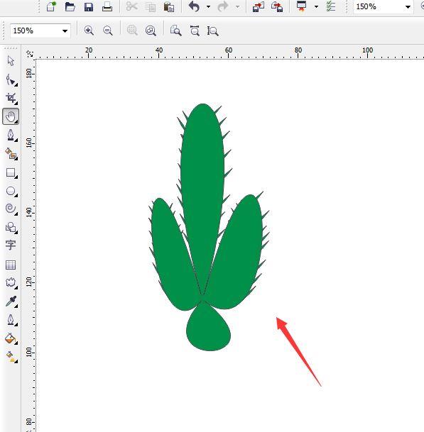 CorelDraw2019如何制作插画风格仙人掌?CorelDraw2019制作插画风格仙人掌的方法截图